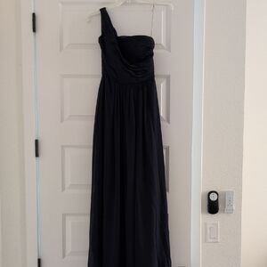 Navy One-Shoulder Dress